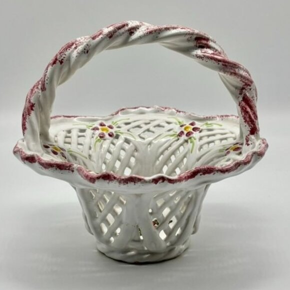 Berardos Portugal Other - Berardos Portugal Artisan-Made Ceramic Lattice Basket, Signed and Numbered #2042